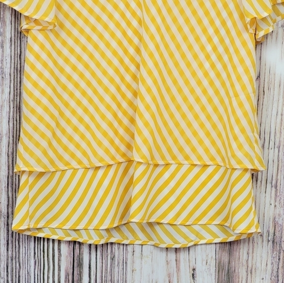 Vince Camuto Flutter Sleeve Stripe Layered Blouse - Picture 3 of 12